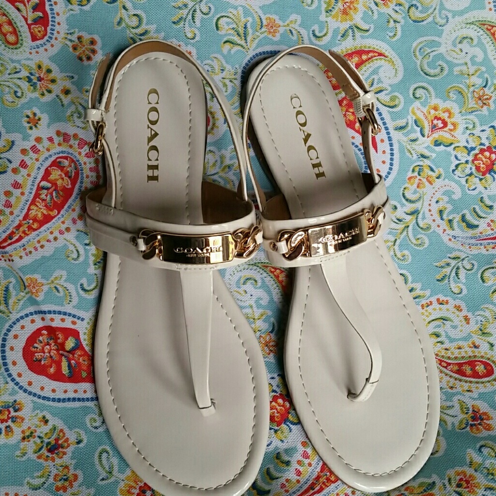 Coach Catrine Patent T Strap Sandal